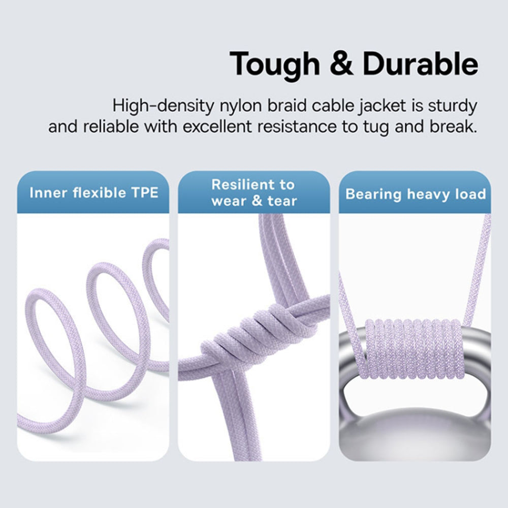 Baseus - Data Cable Gem (P10373000511-00) - Type-C to Type-C, Super Fast Charging 100W, 1m - Nebula Purple