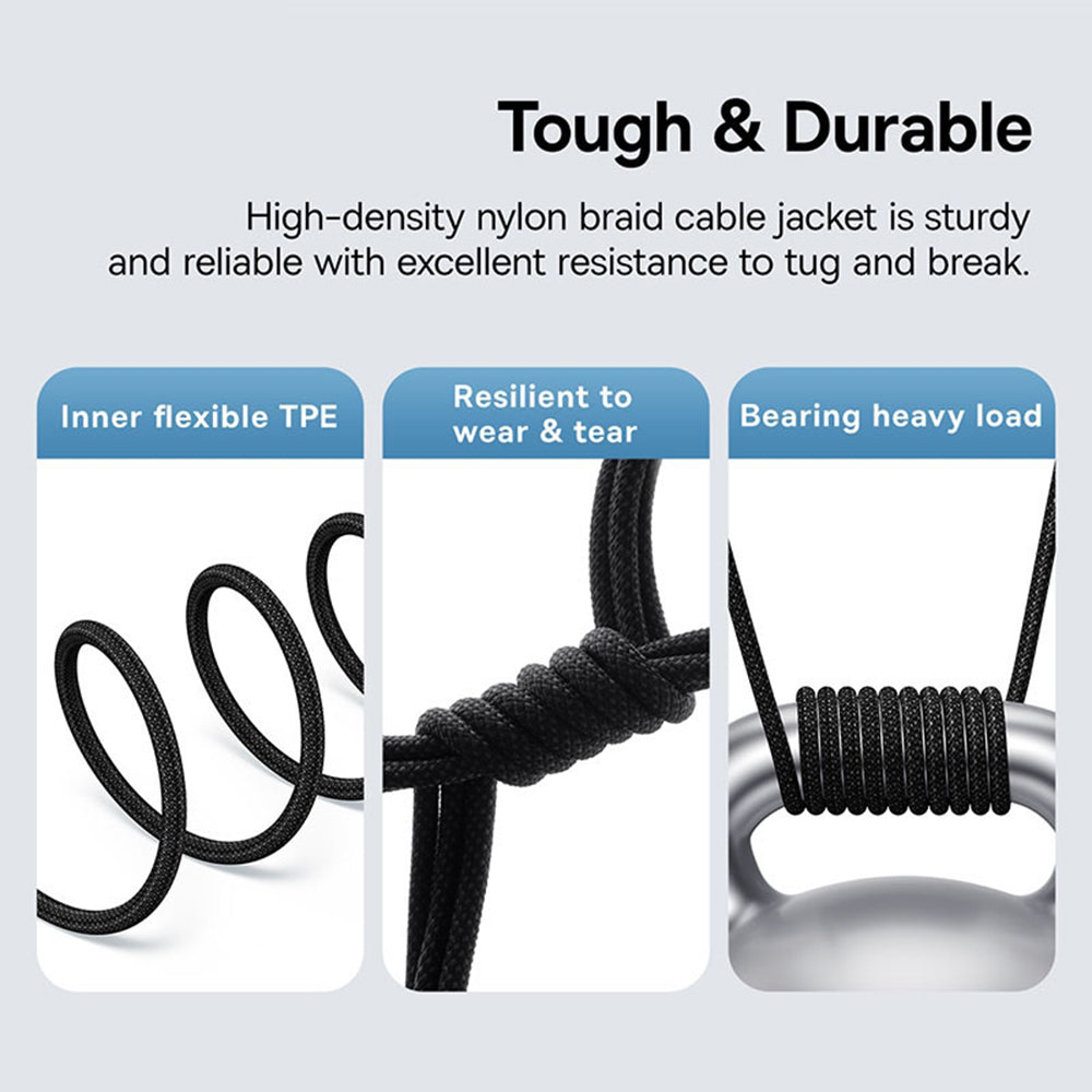 Baseus - Data Cable Gem (P10373000111-00) - Type-C to Type-C, Super Fast Charging 100W, 1m - Cluster Black