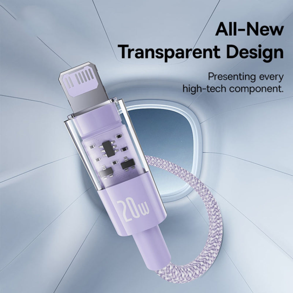 Baseus - Data Cable Gem (P10373001511-00) - USB-C to Lightning, Fast Charging 20W, 1m - Nebula Purple