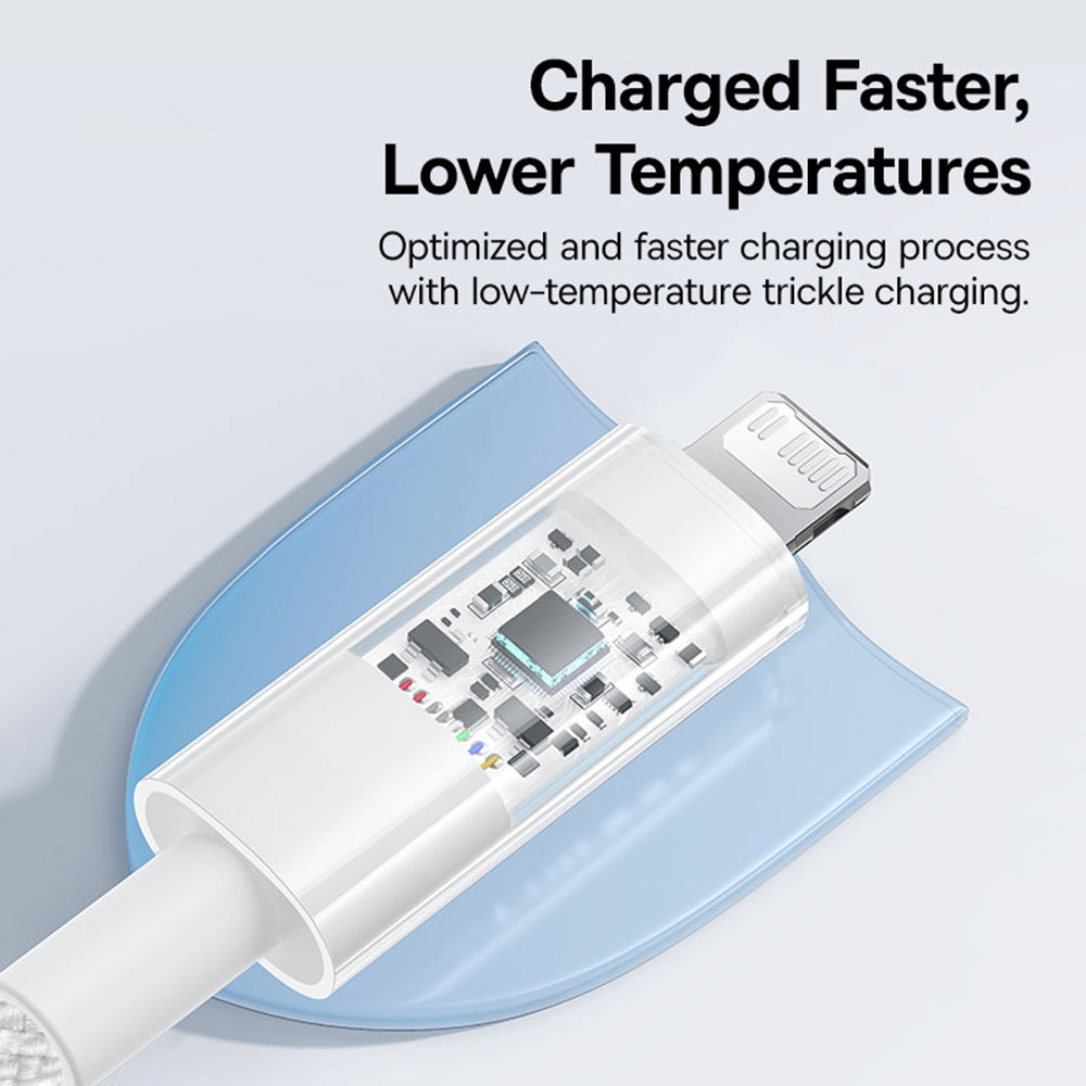 Baseus - Data Cable Gem (P10373001211-00) - USB-C to Lightning, Fast Charging 20W, 1m - Moon White