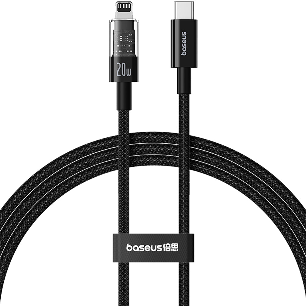 Baseus - Data Cable Gem (P10373001111-00) - USB-C to Lightning, Fast Charging 20W, 1m - Cluster Black