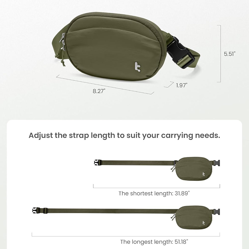 Tomtoc - Waist Bag T32 (T32S1T1) - with Belt for Recreational Activity, Fitness - Green