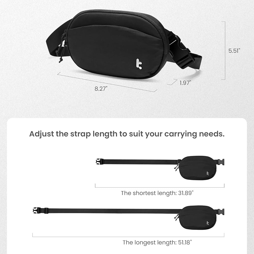 Tomtoc - Waist Bag T32 (T32S1G1) - with Belt for Recreational Activity, Fitness - Gray