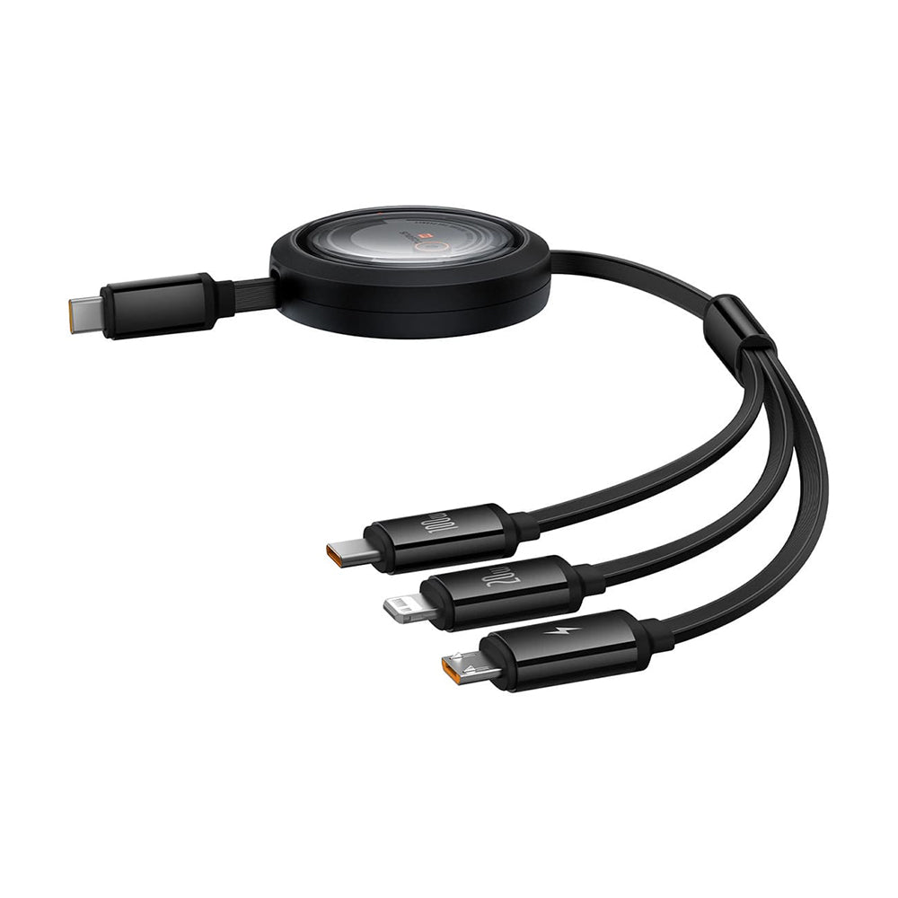 Baseus - Data Cable Free2Draw (P10368700111-04) - USB-C to USB-C, Lightning, Micro-USB, 100W, 1.1m - Cluster Black
