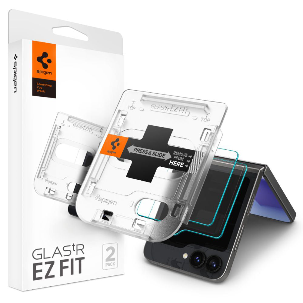 Spigen - Glas.tR EZ-FIT (2 pack) - Samsung Galaxy Z Flip6 / Flip7 FE - Clear