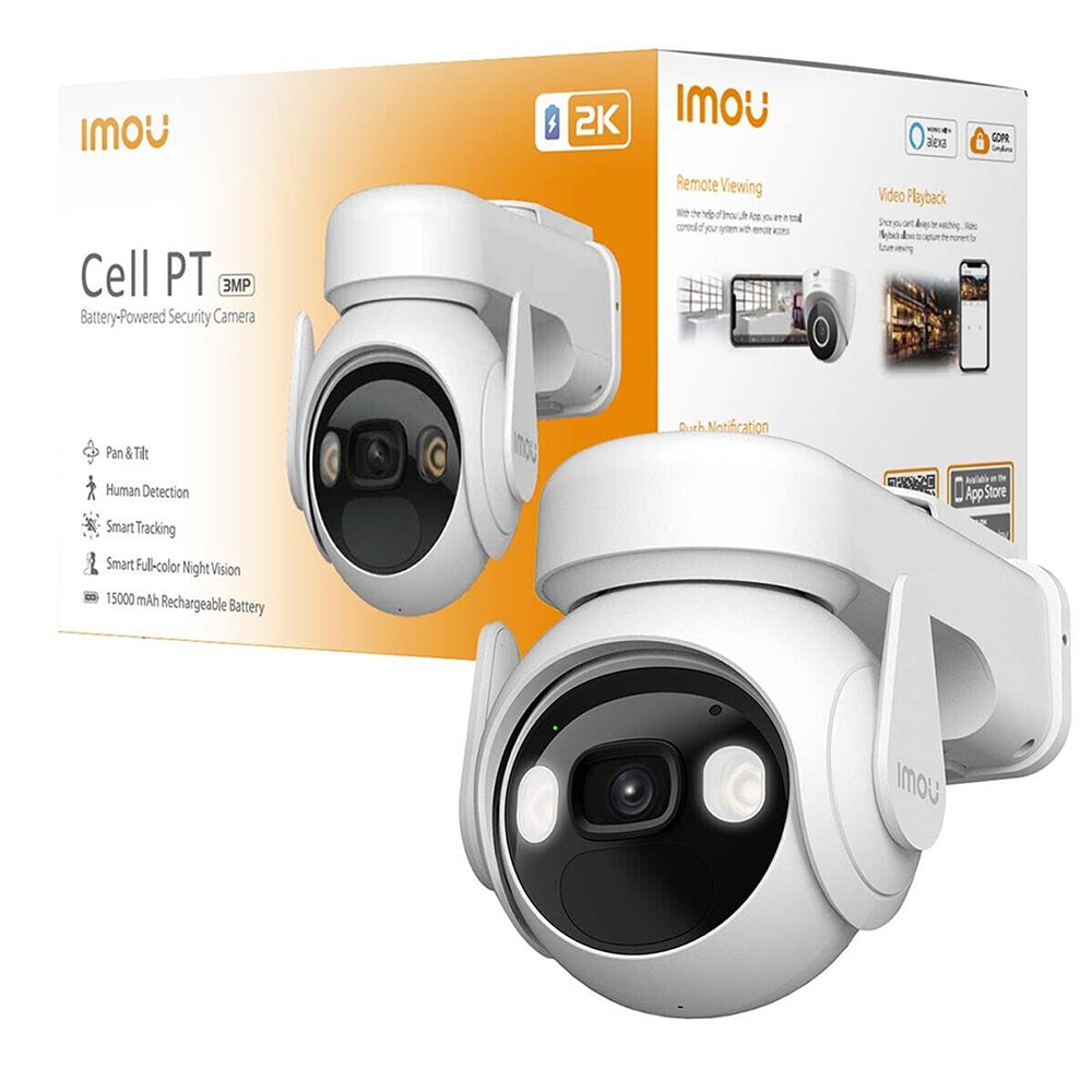 Imou - Outdoor Camera Cell PT (IPC-K9EP-3T0WE) - 3MP, Two-way Talk, Type-C, 15000mAh - White