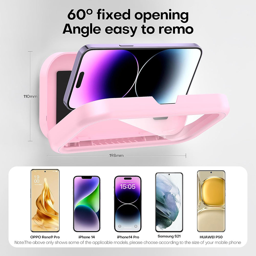 Techsuit - Phone Holder (LC-999) - Wall Box Case, Anti-Fog, Retractable, Adjustable, Waterproof, for 4-7inch Phones - White