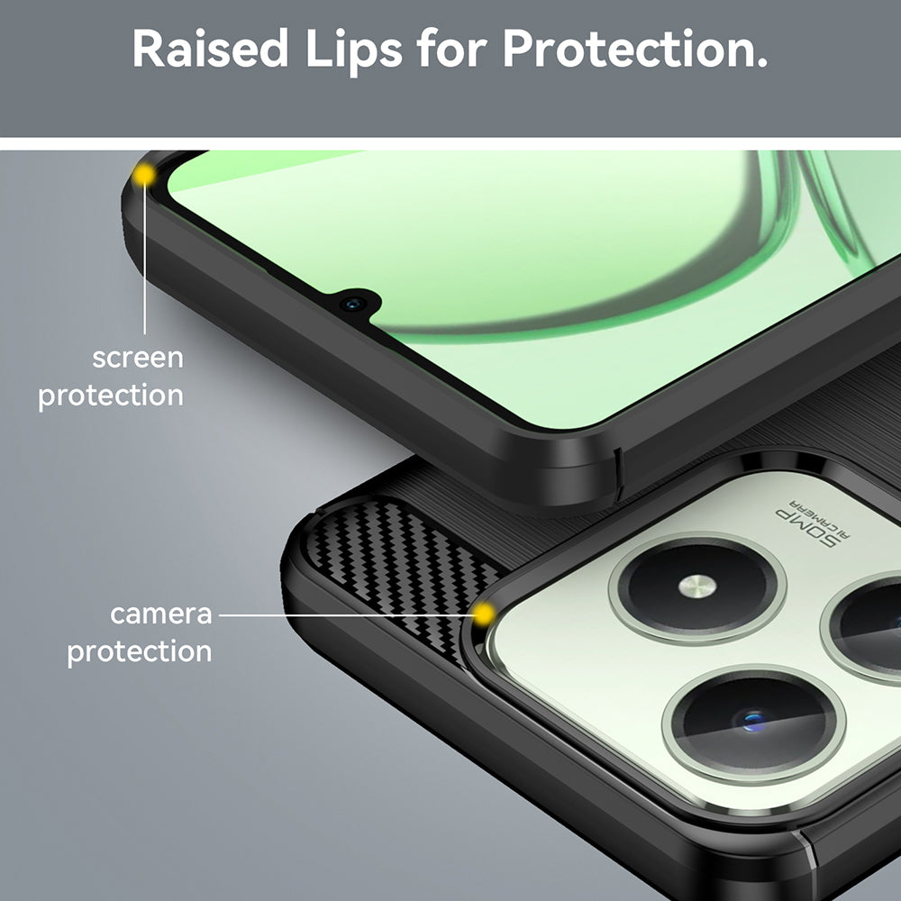 Techsuit - Carbon Silicone - Realme C61 / Realme C63 - Black