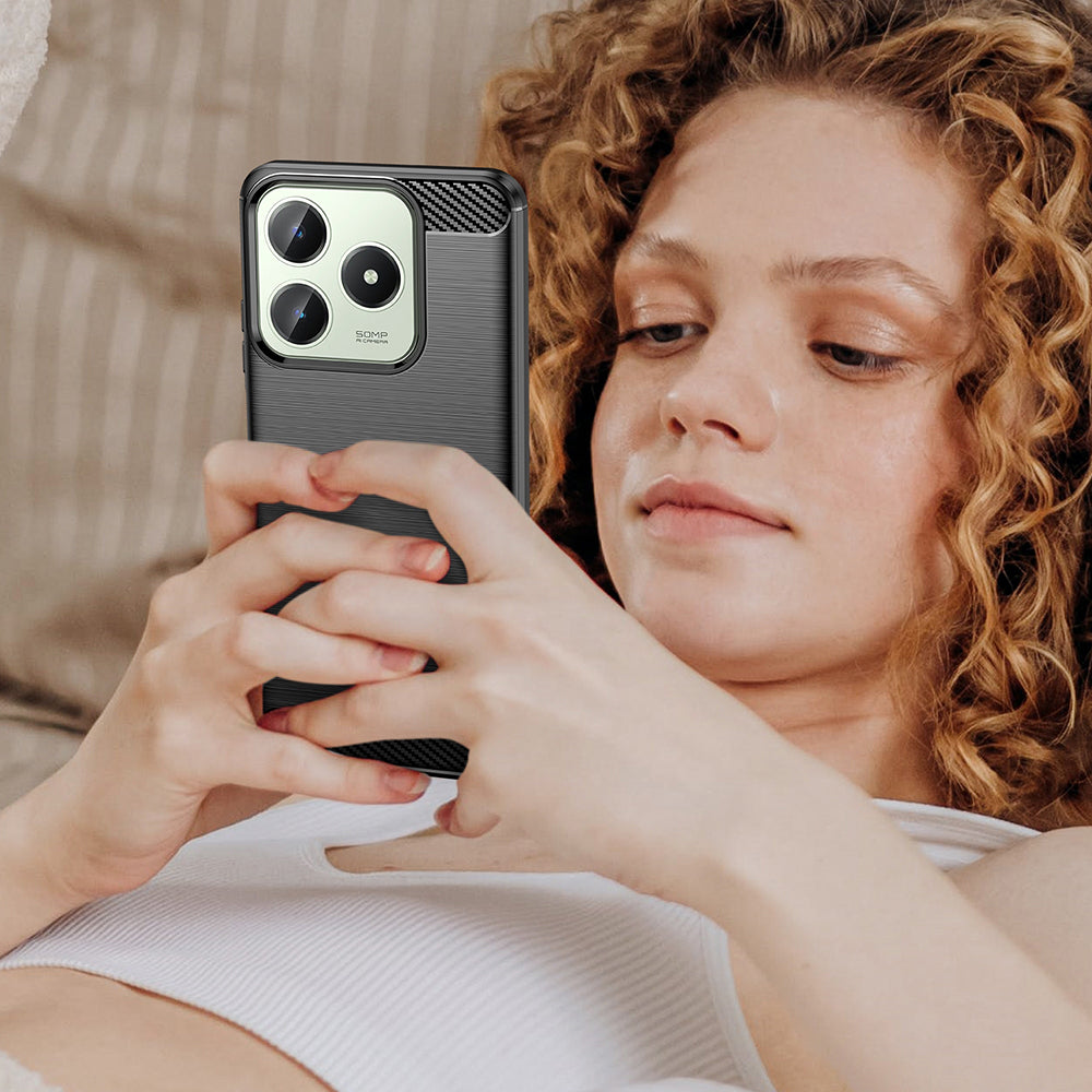 Techsuit - Carbon Silicone - Realme C61 / Realme C63 - Black