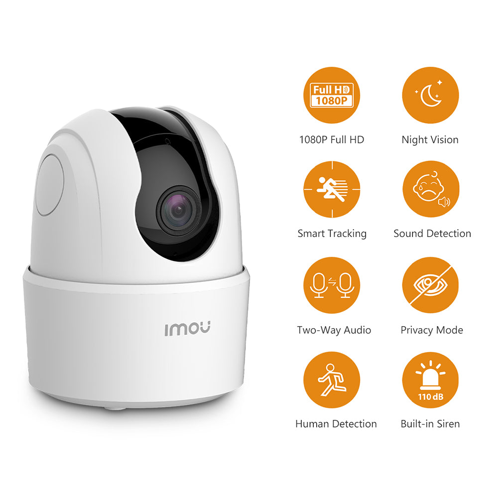 Imou - Indoor Wi-Fi Camera Ranger 2C (IPC-K2ECP-5H2W) - 5MP, Two-way Audio, Human Detection, Sound Alarm - White