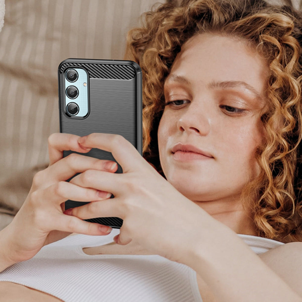 Techsuit - Carbon Silicone - Galaxy M35 - Black