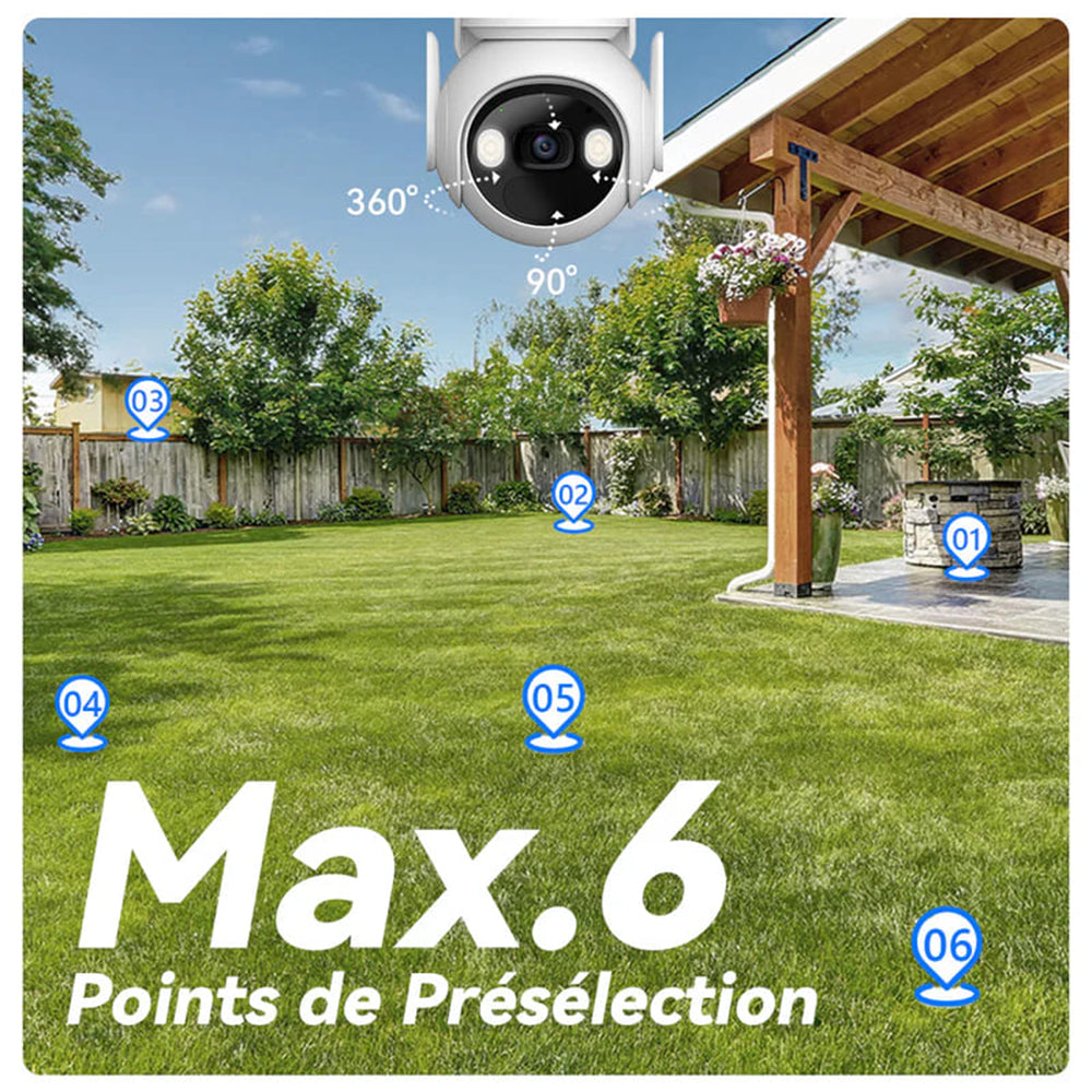 Imou - Outdoor Camera Cell PT (IPC-K9EP-3T0WE) - 3MP, Two-way Talk, Type-C, 15000mAh - White