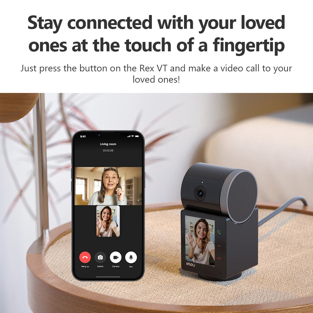 Imou - Indoor Wi-Fi Camera REX VT PRO (IPC-S2VBP-5M0WR) - 5MP, Night Vision, Human Detection, 2000mAh - White