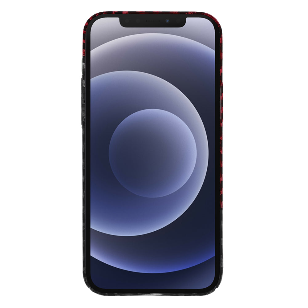 Techsuit - Carbonite FiberShell - iPhone 12 - Red Vortex