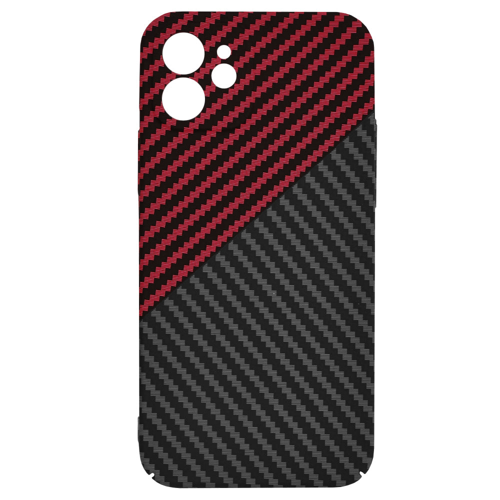 Techsuit - Carbonite FiberShell - iPhone 12 - Red Vortex