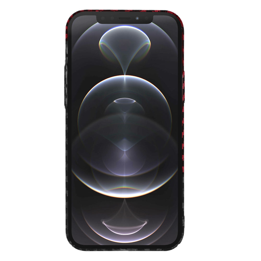 Techsuit - Carbonite FiberShell - iPhone 12 Pro - Red Vortex