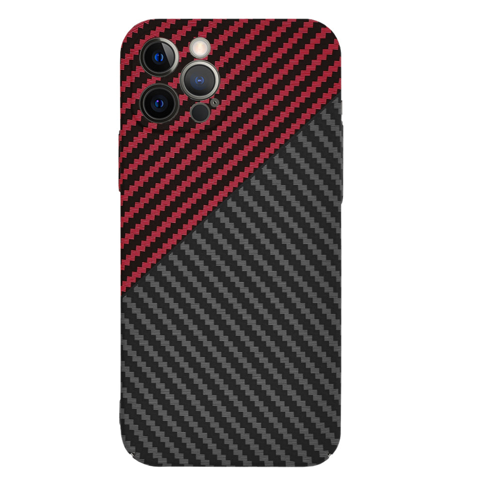 Techsuit - Carbonite FiberShell - iPhone 12 Pro - Red Vortex