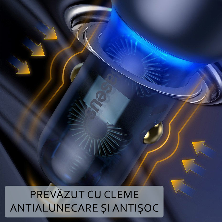 Baseus - Car Charger (CCKX-C0A) - with Digital Display, Type-C PD65W, USB QC4.0, DC 12-24V - Clear