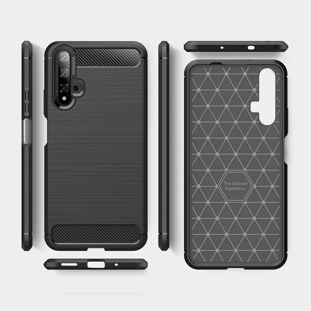 Techsuit - Carbon Silicone - Huawei nova 5T / Honor 20 - Black