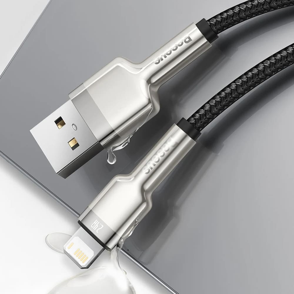 Baseus - Data Cable Cafule Series Metal (CALJK-B01) - USB to Lightning 2.4A, 2m - Black