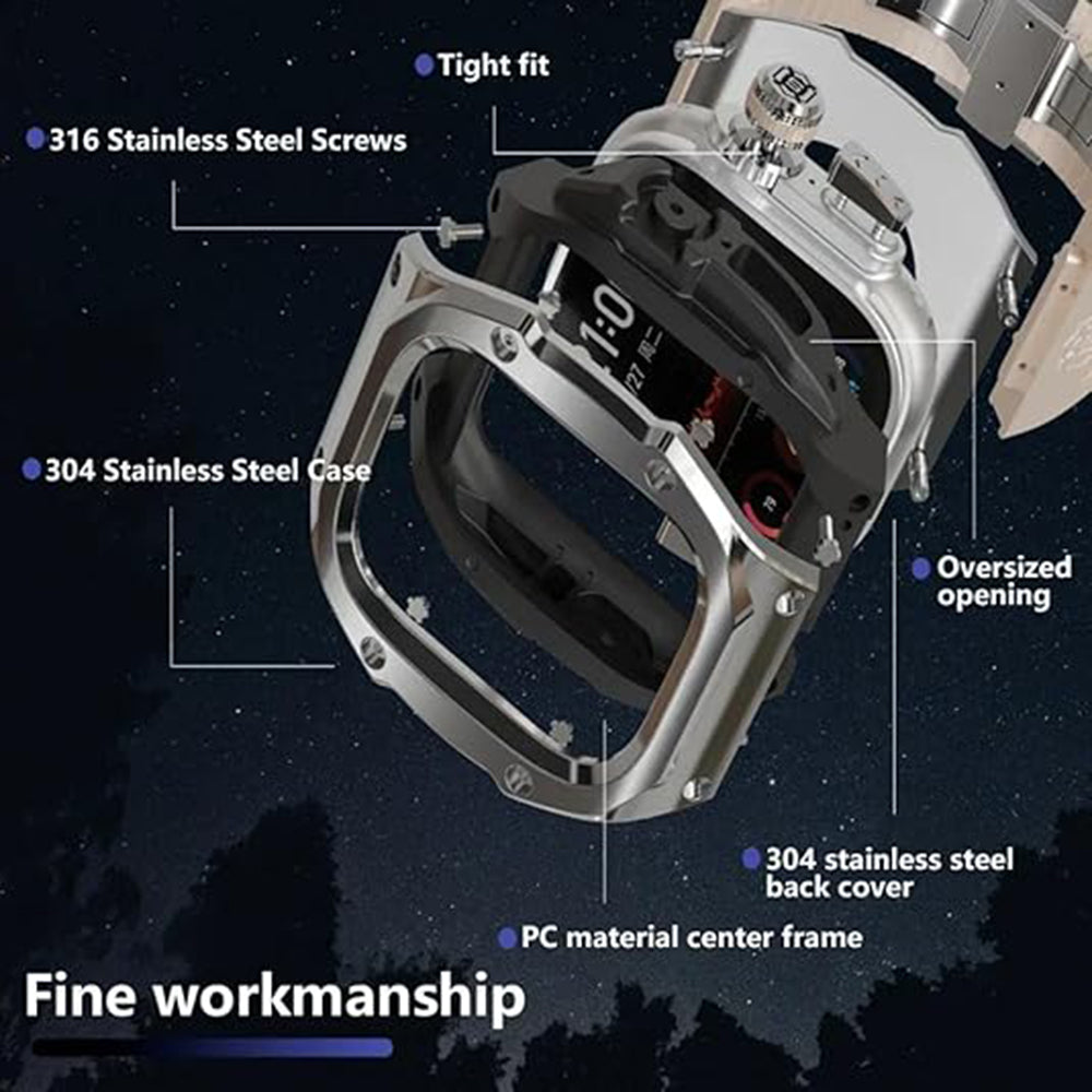 ShellBox - Waterproof IP68 + Watchband - Apple Watch 4 / 5 / 6 / SE (44mm) - Rose Gold