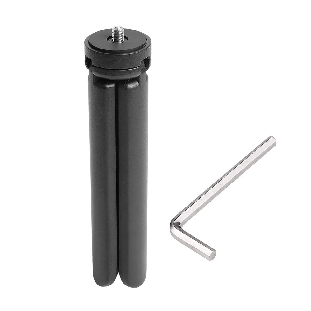 Techsuit - Mini Tripod (TPD3) - Adjustable, with 1/4 Inch Screw Key for ILDC, DSLR Camera - Black