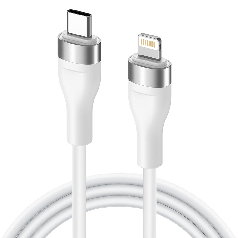 Lito - Data Cable (LD02CL) - Type-C to Lightning, Fast Charging, 30W, Tangle-free, Soft Silicone, 1.2m - White