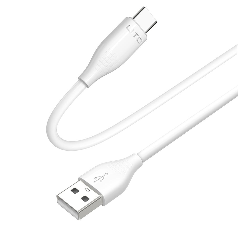 Lito - Data Cable (LD03T) - USB to Type-C, Fast Charging, 2.4A, 1m - White