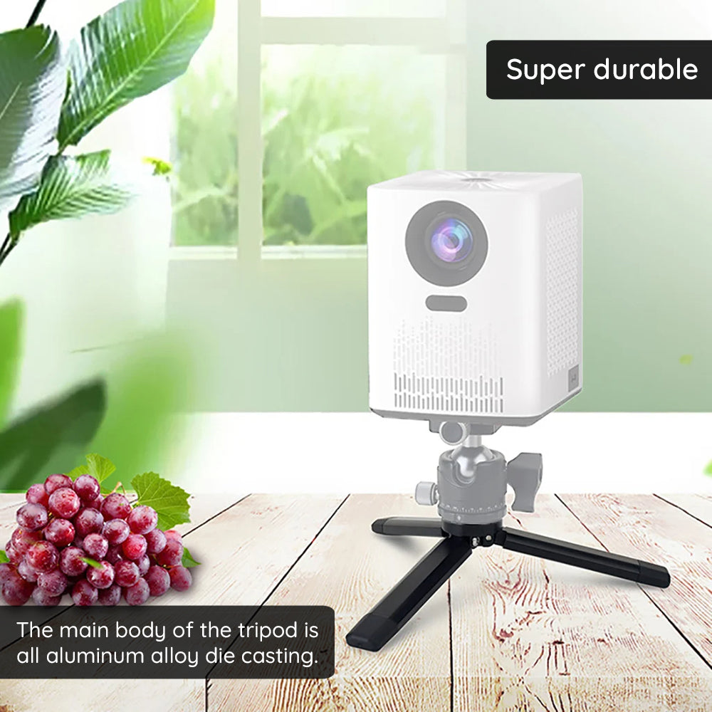 Techsuit - Mini Tripod (TPD2) - for Selfie Sticks, Universal, with 1/4 inch Screw, Aluminum Alloy - Black