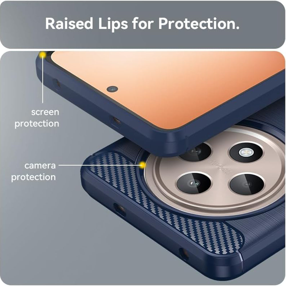 Techsuit - Carbon Silicone - Oppo Reno12 F 4G / Reno12 F 5G / Reno12 FS 4G / Reno12 FS 5G - Blue