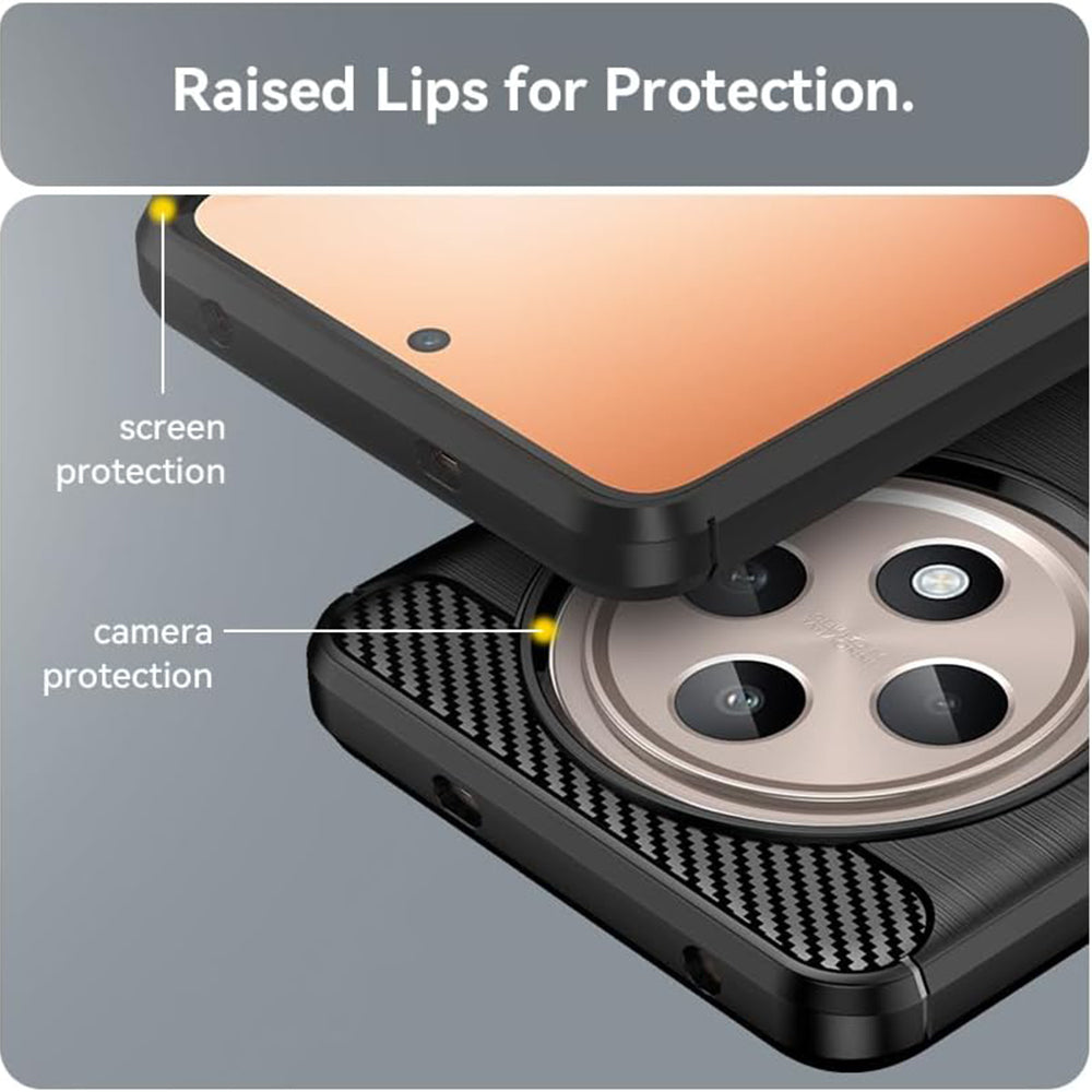 Techsuit - Carbon Silicone - Oppo Reno12 F 4G / Reno12 F 5G / Reno12 FS 4G / Reno12 FS 5G - Black