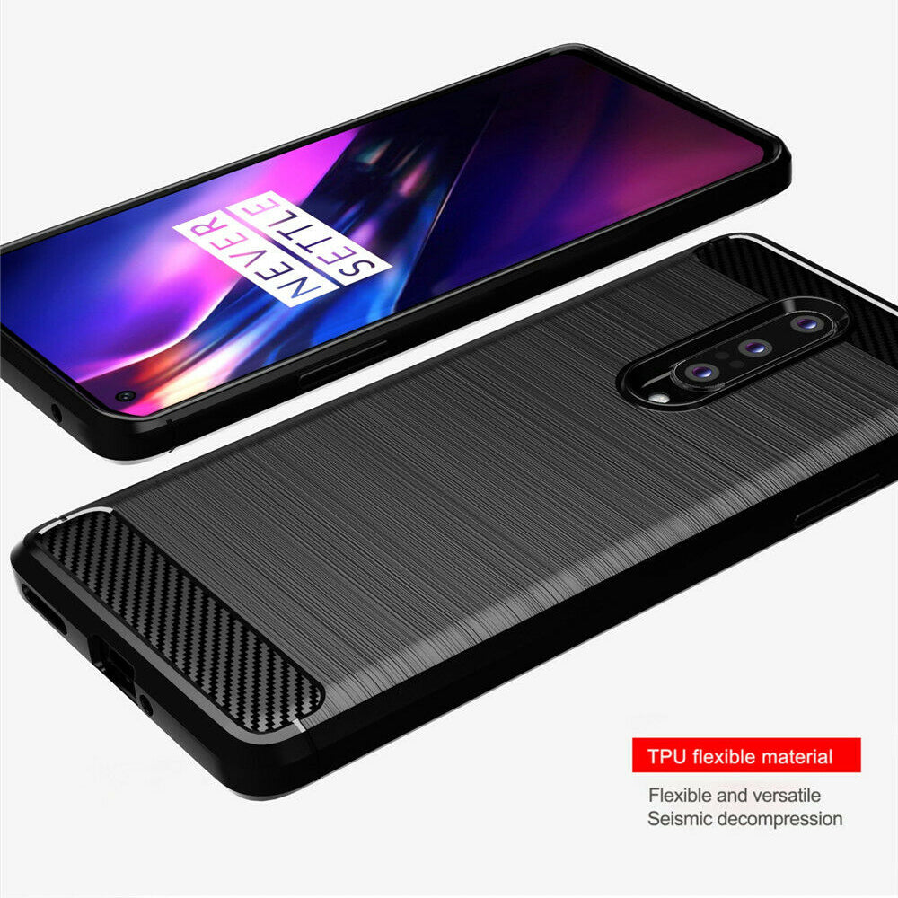 Techsuit - Carbon Silicone - OnePlus 8 - Black