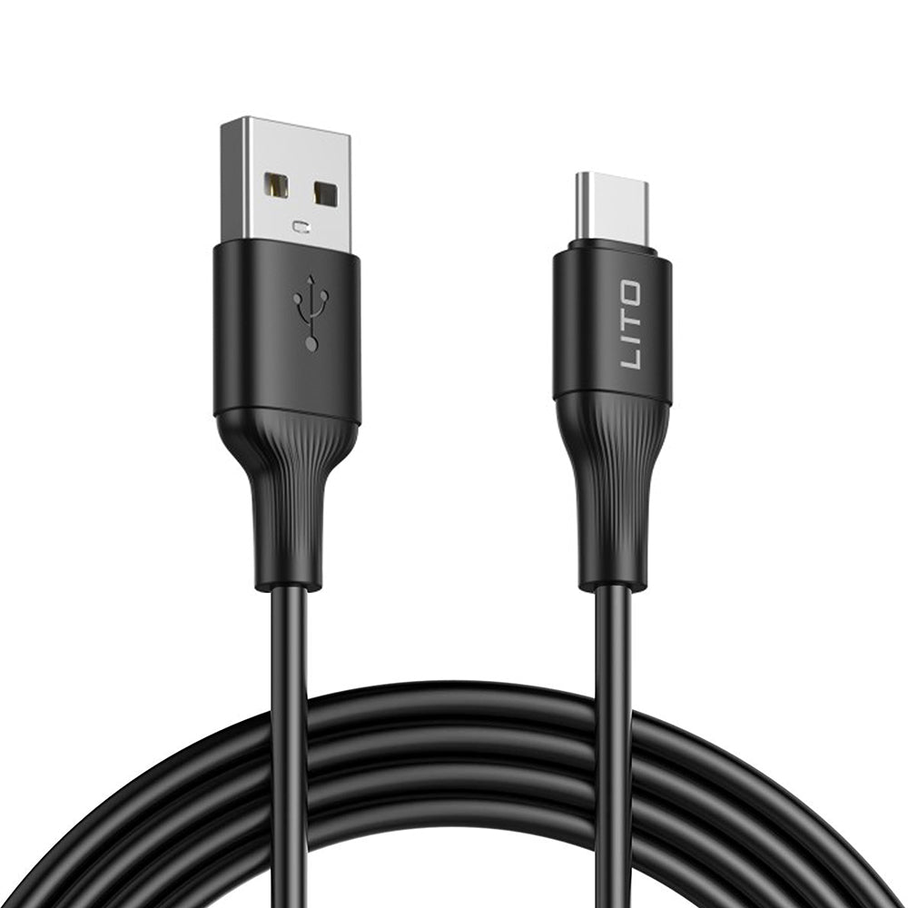 Lito - Data Cable (LD06T) - USB to Type-C, 2.4A, PVC, 1m - Black