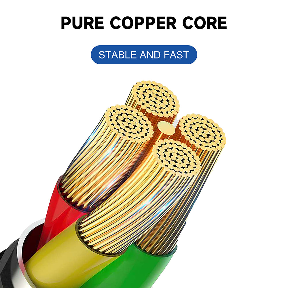 Lito - Data Cable (LD13CC) - Type-C to Type-C, Fast Charging, 60W, Nylon Braided, Right Angle Design, 1m - Black