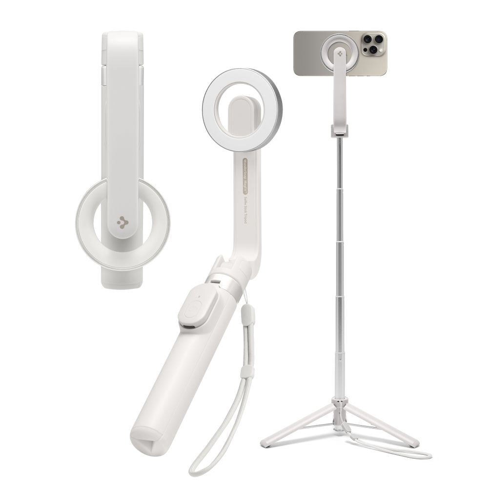 Spigen - Selfie Stick (S571W) - MagSafe Compatible, with Tripod, Stable, Bluetooth, for iOS and Android - Dune Beige