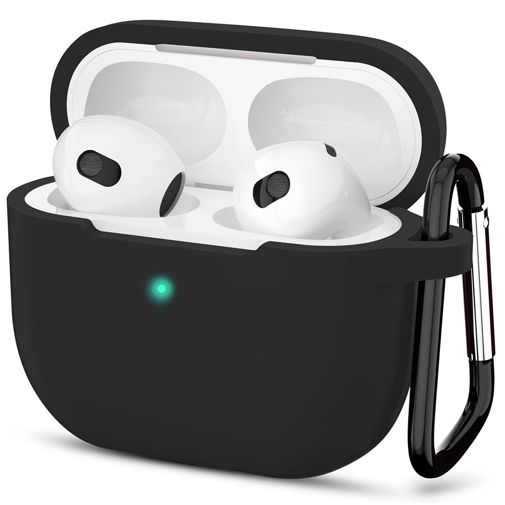Techsuit - Silicone Case - for Apple AirPods 3, Smooth Ultrathin Material - Black