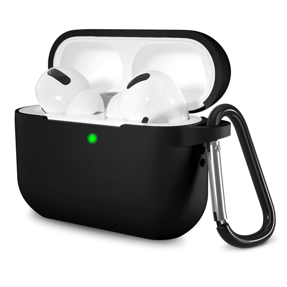 Techsuit - Silicone Case - for AirPods Pro 1 / 2, Smooth Ultrathin Material - Black
