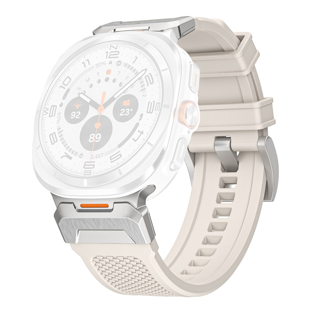 Techsuit - Watchband (W068) - Samsung Galaxy Watch Ultra 47mm / Watch Ultra 2 - White / Silver