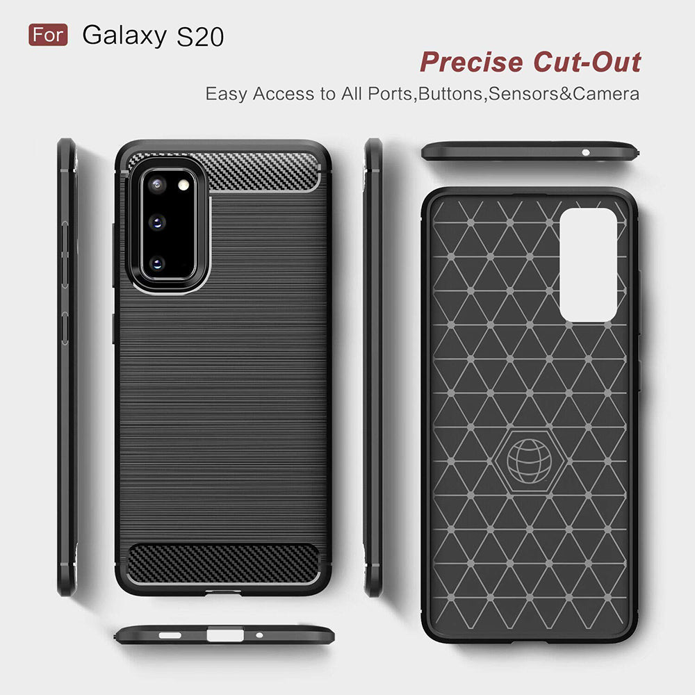 Techsuit - Carbon Silicone - Galaxy S20 4G / S20 5G - Black