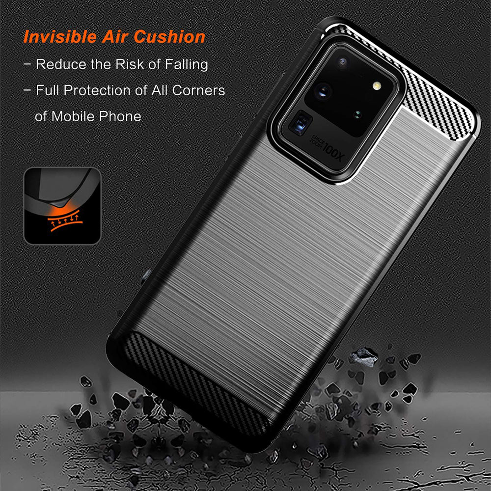 Techsuit - Carbon Silicone - Galaxy S20 Ultra 4G / S20 Ultra 5G - Black