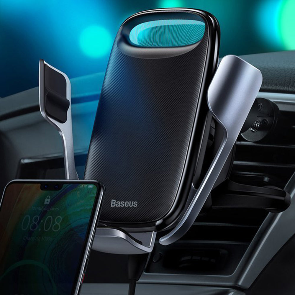 Baseus - Car Holder with Wireless Charging Milky Way (WXHW02-01) - for Air Vent, 15W - Black