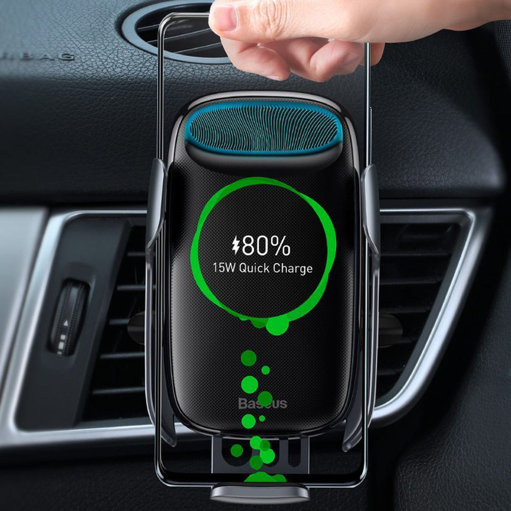 Baseus - Car Holder with Wireless Charging Milky Way (WXHW02-01) - for Air Vent, 15W - Black