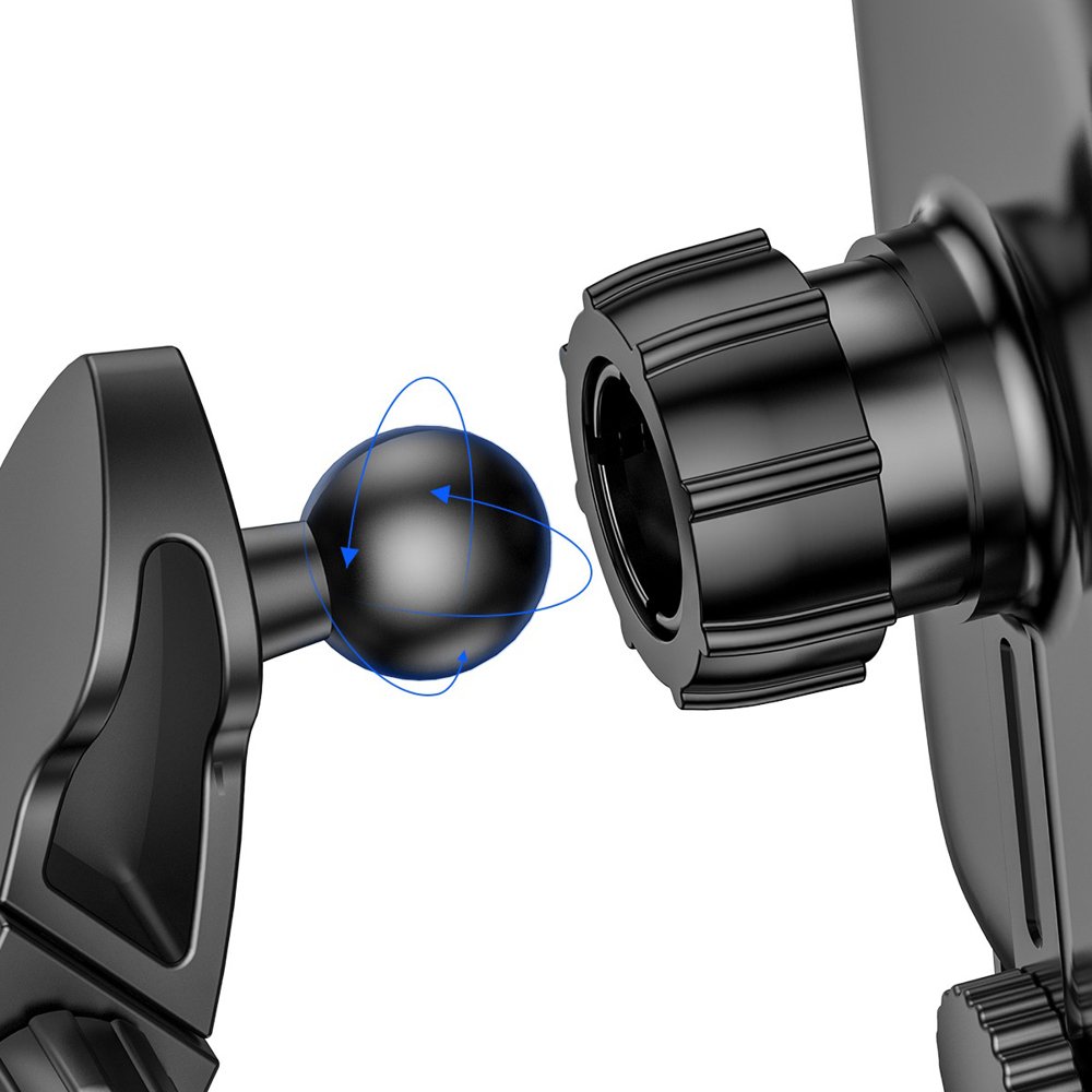 Baseus - Car Holder with Wireless Charging Light (WXHW03-01) - for Dashboard, Windshield, Air Vent, 15W - Black