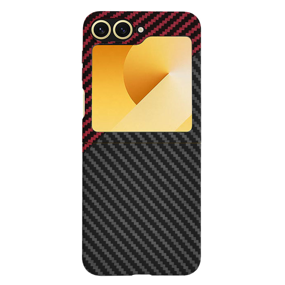 Techsuit - Carbonite FiberShell - Galaxy Z Flip6 / Flip7 FE - Red Vortex