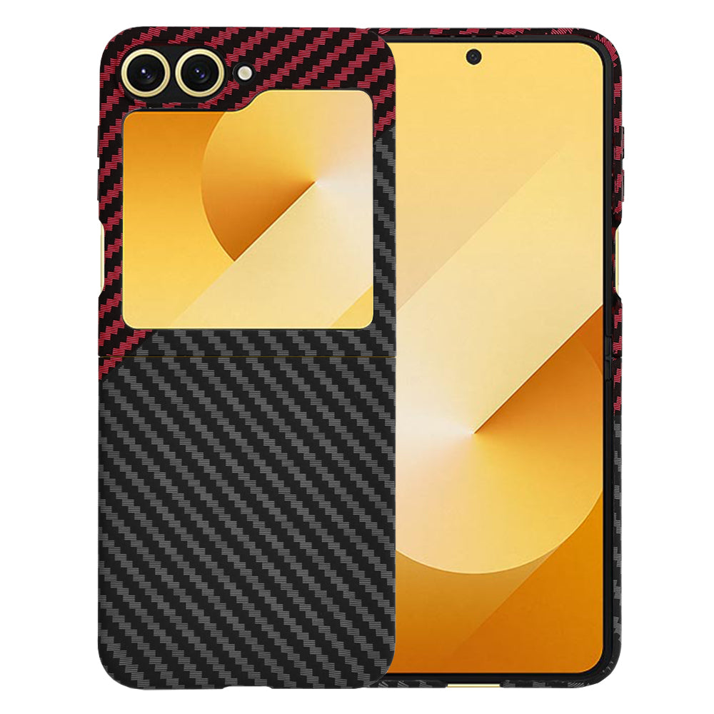 Techsuit - Carbonite FiberShell - Samsung Galaxy Z Flip6 / Flip7 FE - Red Vortex