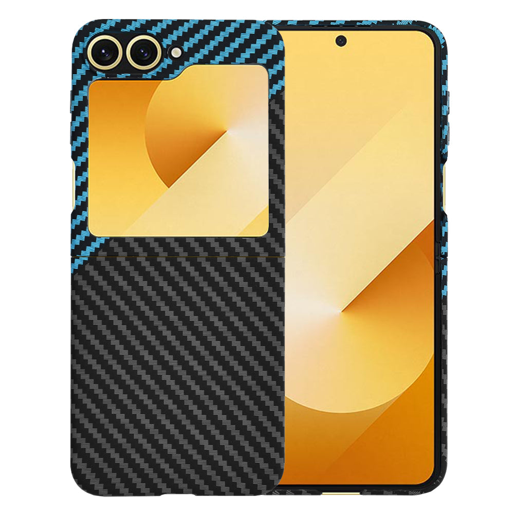 Techsuit - Carbonite FiberShell - Samsung Galaxy Z Flip6 / Flip7 FE - Blue Pulse