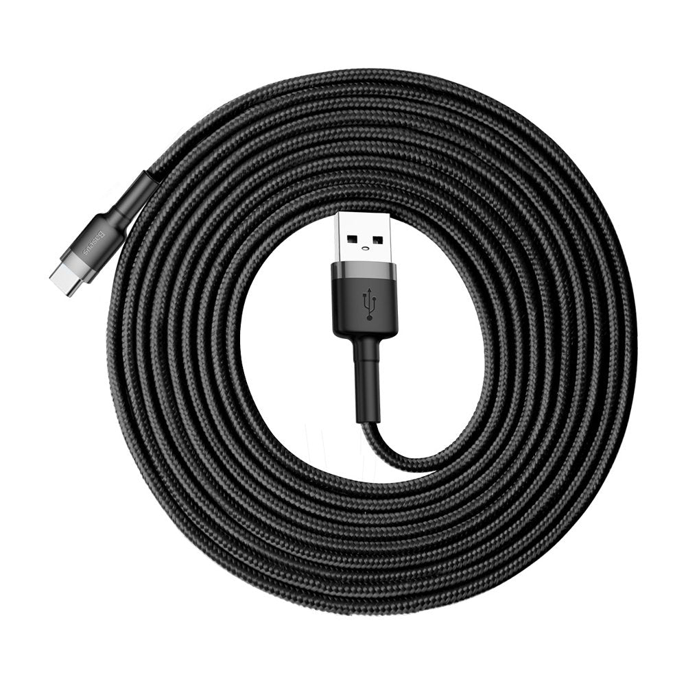 Baseus - Data Cable Cafule (CATKLF-UG1) - USB to Type-C, 2A, 3m - Gray Black