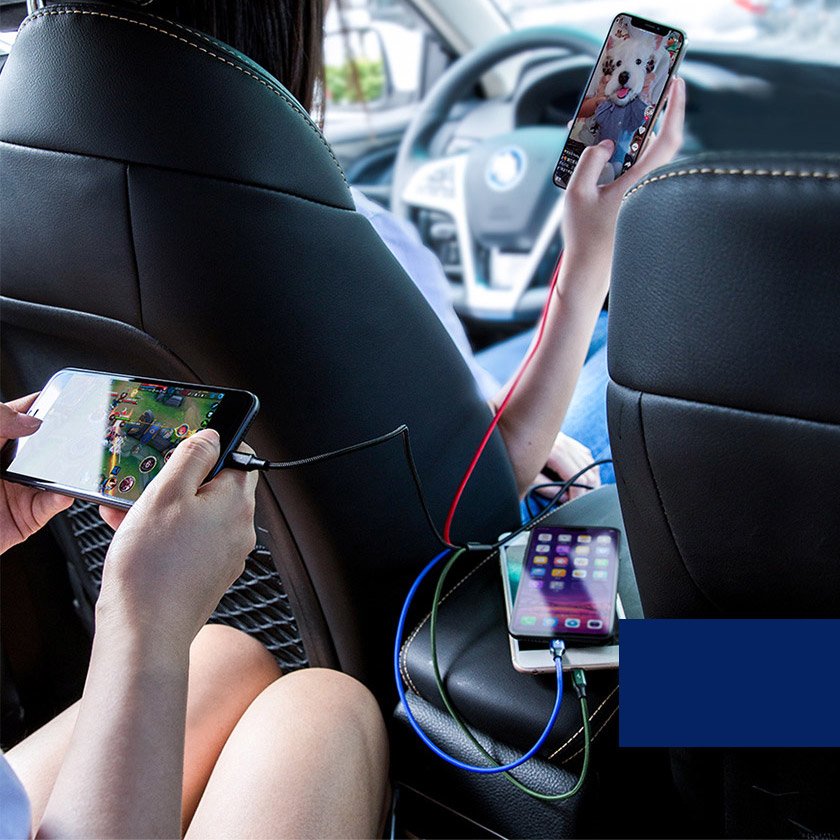 Baseus - Data Cable 4in1 (CA1T4-B01) - USB to Lightning, 2 x Type-C, Micro-USB, 3.5A, 1.2m - Black