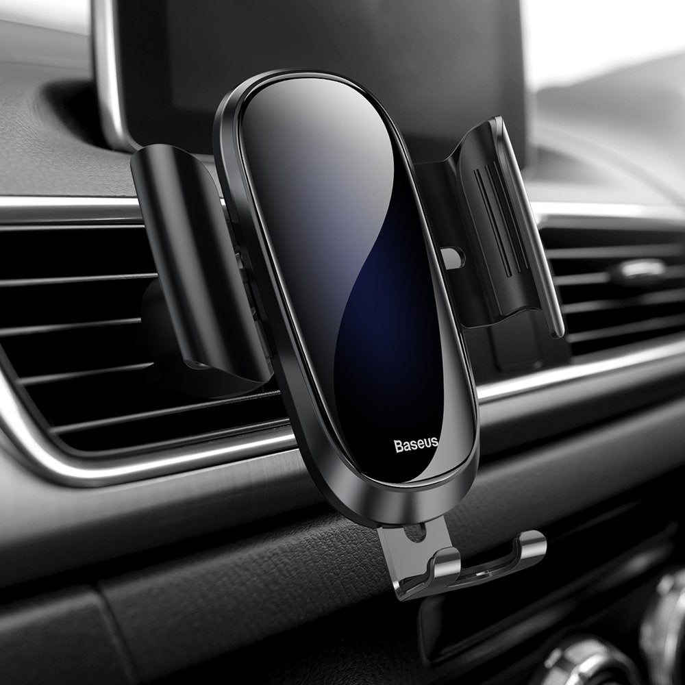 Baseus - Car Holder Future (SUYL-WL01) - Gravity Grip for Air Vent, 360° Adjustable, 4 - 6", Aluminum Alloy - Black