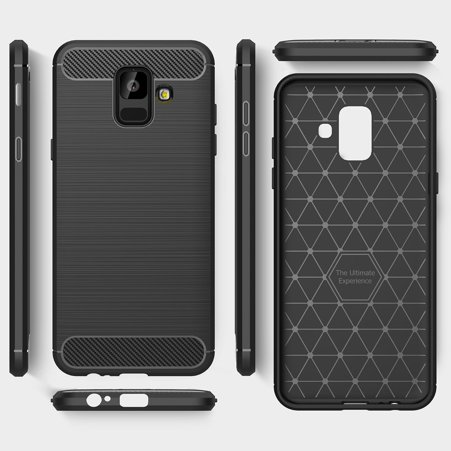 Techsuit - Carbon Silicone - Galaxy A6 2018 - Black